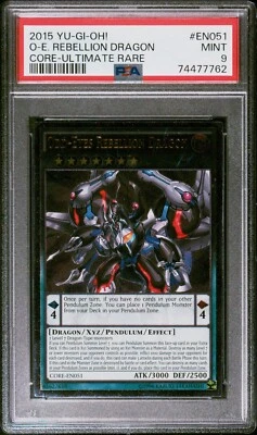 2015 PSA 9 Mint Odd-Eyes Rebellion Dragon CORE-EN051 Ultimate Rare Yugioh - Image 1 of 2