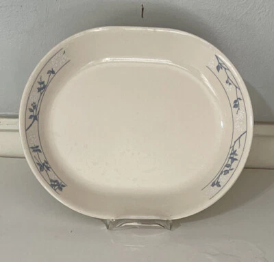 Corelle FIRST OF SPRING OVAL PLATTERBlue White Flowers 12 1/4" x 10 EXC Cond - Image 1 of 4