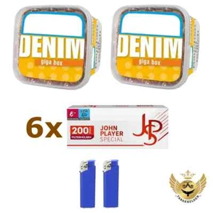 2x Denim Volumentabak Giga Box 340g + 6x JPS John Player Special Hülsen 200 St