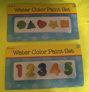 Lote de 2 Juego de Pintura Acuarela - Números y Formas - 5 Colores - Nuevo - Precintado - Imagen 1 de 1
