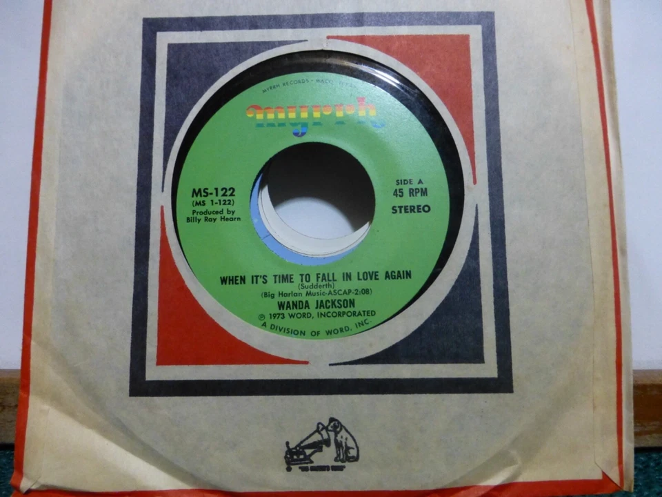 WANDA JACKSON WHEN IT'S TIME TO FALL IN LOVE & SAY I  DO.  NEAR MINT 45 - Image 1 of 1