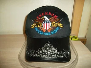 "LA LIBERTAD NO ES LIBRE-DEFIENDE TUS DERECHOS" GORRA DE BÉISBOL-CSI ADJ/NEGRO/2ª ENMIENDA - Imagen 1 de 4