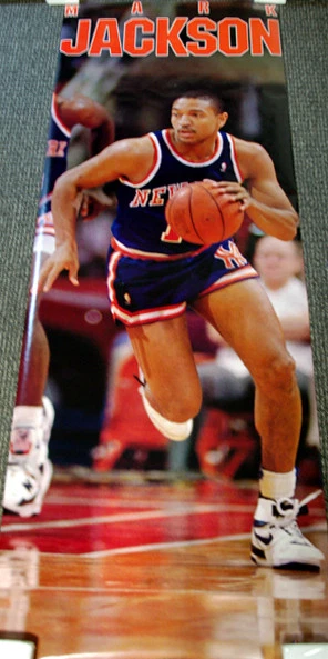 MARK JACKSON New York Knicks HUGE 1989 Vintage Costacos Door-Sized 26x76 POSTER - Image 1 of 1
