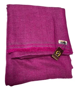 Reine Handarbeit Kaschmir Decke Lila Farbe Fischgrät Design super weich - Bild 1 von 4