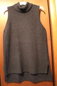 MERONA SLEEVELESS TURTLENECK SWEATER DARK GRAY SIZE LARGE - Picture 1 of 8