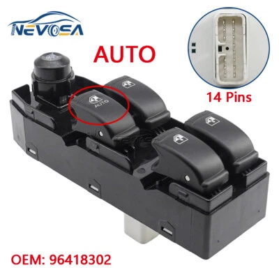 Interruptor de ventana eléctrica delantero izquierdo para Chevrolet Optra Lacetti 2004-2007 96418302 Foto 1 de 4