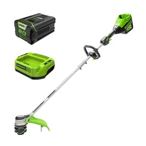 Greenworks 80V 16 inch String Trimmer STB410 with 2Ah Battery and 3A Charger - Picture 1 of 10