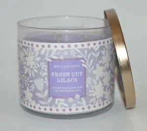 NEW BATH & BODY WORKS FRESH CUT LILACS SCENTED CANDLE 3 WICK 14.5OZ LARGE PURPLE - Picture 1 of 4