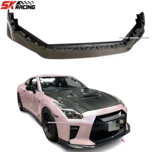 Kits de carrocería difusor de labios de parachoques delantero de fibra de carbono real para Nissan GTR R35 17-23 - Imagen 1 de 8