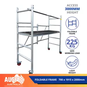 2M Mobile Scaffold Aluminum - Foldable - Portable - 3 Year Warranty - VIC & NSW - Picture 1 of 12