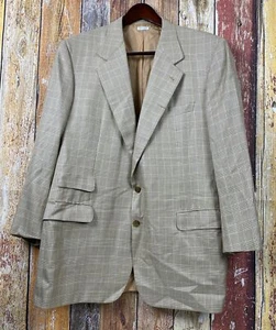 Brioni Men's Silk Wool Mix Plaid Sport Coat Jacket Sz 46 Regular Made in Italy - Picture 1 of 9