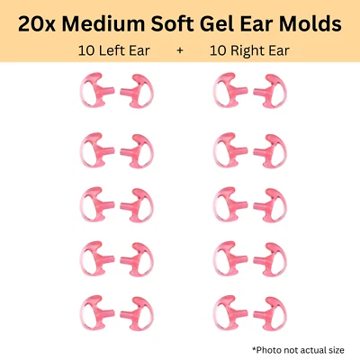 Two 10-Pair Replacement Silicon Earmolds for Two-Way Radio Acoustic Tube | MED - Image 1 of 4