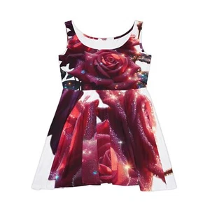 Women's Skater Dress (AOP), Roses sparkle. - Picture 1 of 37