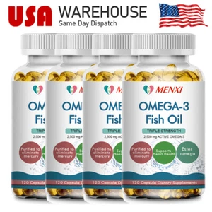 120 Pills Omega 3 Fish Oil Capsules Triple Strength EPA & DHA Highest Potency - Picture 1 of 11