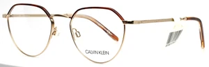 CALVIN KLEIN CK20127 717 Gold Tortoise Unisex Geometric Eyeglasses 51-19-145 - Picture 1 of 15
