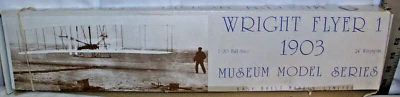 WRIGHT FLYER 1 1903 RUBBER BAND BALSA AIRPLANE MODEL KIT 1:20 BOXED 24" WING - Image 1 of 4