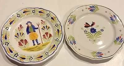 Pair Of Quimper France Plates 10" - Image 1 of 4