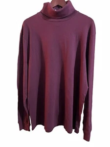 Polo Ralph Lauren Men’s XL Turtleneck Burgundy Long Sleeve Ribbed Cotton NWT - Picture 1 of 9