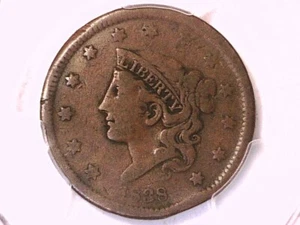 1838 Large Cent PCGS Genuine Damage - F Detail 44516600 - Picture 1 of 3