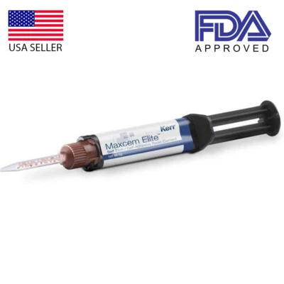 Kerr Max-cem Elite CLEAR Self-Etch/Self-Adhesive Resin Cement 5g Syringe + Tips