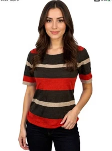 (E-140) Top mujer manga corta talla M color rojo y gris mate - Imagen 1 de 7