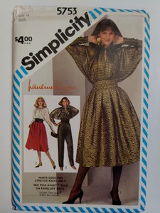 Simplicity 5753 Pants Skirt Blouse Sewing Pattern Ladies 16 Pauline Trigere UC - Picture 1 of 9