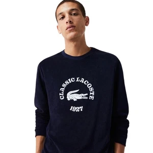 NUEVO CON ETIQUETAS Sudadera Lacoste Para Hombre Calce Regular Terrycloth Salón Azul Talla Mediana - Imagen 1 de 16