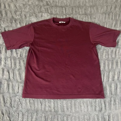 UNIQLO U AIRism Cotton Blend T Shirt Burgundy Crew Neck Short Sleeve Men Medium - Image 1 of 4