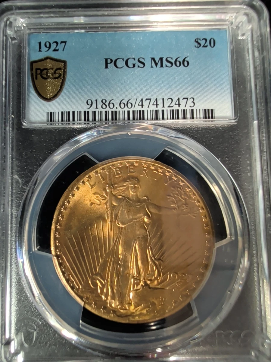MS 66 Graded 1927 Year Double Eagle $20 US Gold Coins (Pre - 1933