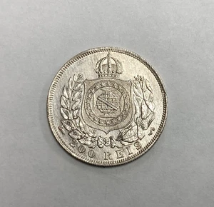 1867 Brasilien 200 Reis ~ Brasil World Silbermünze - Bild 1 von 7