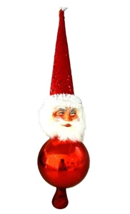 Vintage Christmas W German Vintage Santa Tree Topper, 1950's Mid Century 13.5" - Picture 1 of 7