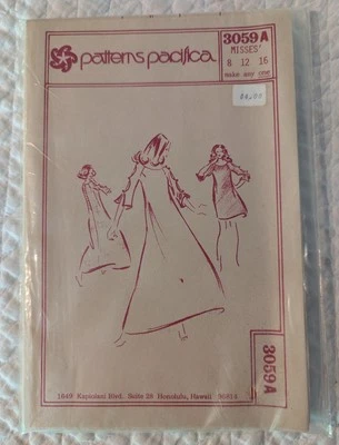 Vtg PACIFICA PATTERNS Long Dress Pattern HONOLULU HAWAII 3059 A Uncut Unused  - Image 1 of 2