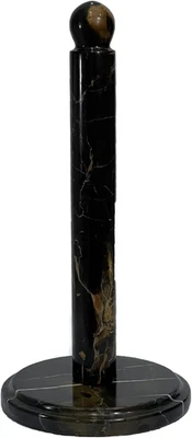 Handmade Black and Gold Marble Paper Towel Holder – Luxury Countertop Stand for - Image 1 of 4