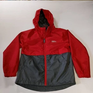 Eddie Bauer Kids Windbreaker Jacket Hooded Lightweight Red And Gray Size S (7/8) - Picture 1 of 12
