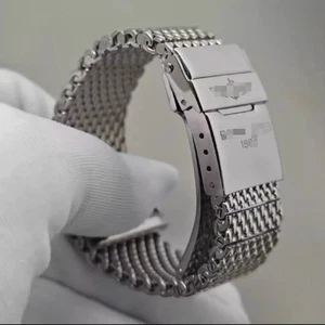 Pulsera de malla de acero inoxidable de 22 mm para Breitling Superocean Heritage - Imagen 1 de 12