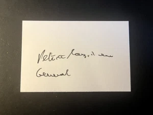 PETER DE LA BILLIERE - DISTINGUISHED ARMY / SAS OFFICER - SIGNED WHITE CARD - Picture 1 of 1