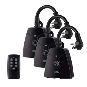 Outdoor Wireless Remote Control Outlet Plug,Weatherproof Heavy Duty Power Strip, - Picture 1 of 12