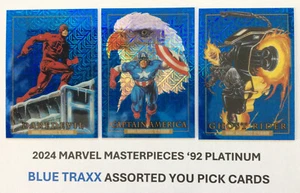 2024 Marvel Masterpieces '92 Platino AZUL TRAXX Surtido ¡Tú eliges tarjetas! - Imagen 1 de 84