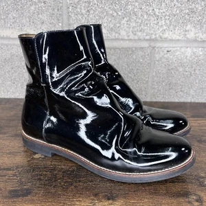 MAISON MARGIELA Black Patent Leather Slip On Ankle Boots US 7.5 EU 37.5 MM6 - Picture 1 of 9