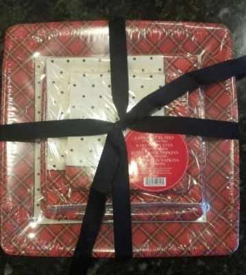 Lady Jayne Punch Studio 29827 paquete de fiesta a cuadros platos de papel (16) servilletas (32) Foto 1 de 2