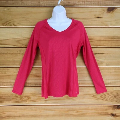 c9 by Champion Activewear Long Sleeve Shirt Womens S Hot Pink Geometric V-Neck Foto 1 de 4
