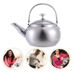  Stainless Steel Tea Kettle Pitcher Stove Top Water Loose Kettlle Leaf Beep