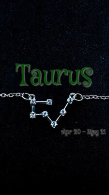 Collar Constelación Zodiaco Tauro Color Plata Circonita Piedras Cadena 18""  Foto 1 de 4