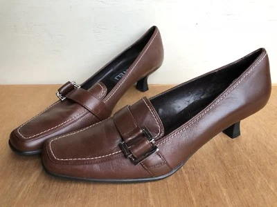 VANELI KITTEN HEELS BUCKLE CAREER PUMPS ESPRESSO BROWN US WOMENS 6 M SLIP ON - Image 1 of 4