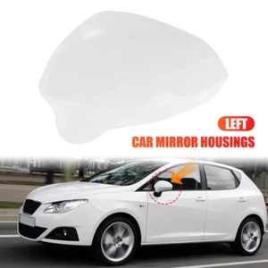 Left White Rearview Wing Mirror Cover Cap Casing For Seat Ibiza 6J MK4 2008-2017 - Picture 1 of 7