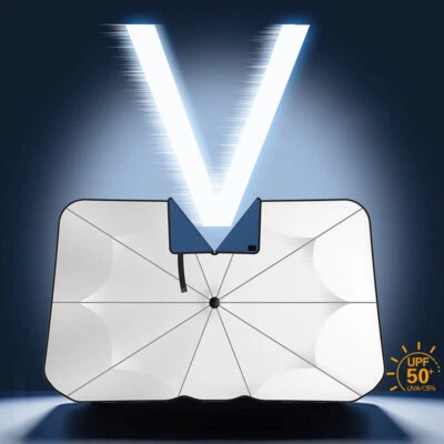 Car Sunshade Sun-proof V-neck Front Windshield Sunscreen UV Insulation Shade - Image 1 of 4