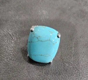Anello fatto a mano in argento sterling turchese misura 7,5 - Foto 1 di 4