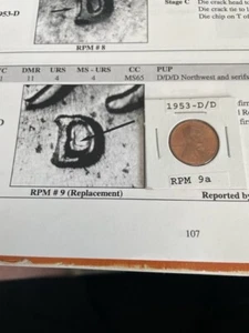 1953-D/D/D Northwest and Serifs Lincoln Wheat cent UNC RD RPM 9 Really Nice - Picture 1 of 2