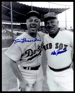 TOMMY LASORDA DON ZIMMER DUAL SIGNED 8X10 PHOTO - LA DODGERS BOSTON RED SOX - Picture 1 of 1