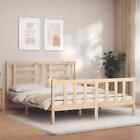 Bed Frame with Headboard 5FT King Size Solid Wood V4N1